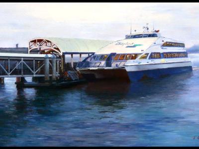 SOLD17.Last Ferry to Larkspur.12x18